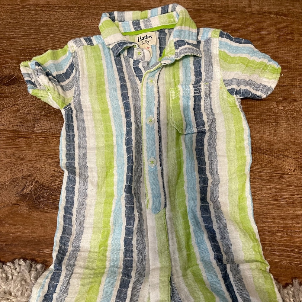Hatley Linen Striped Romper